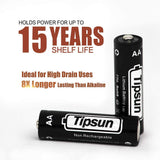 2 Pack Tipsun AA AAA Lithium Batteries, 2900mAh 1100mAh Energy Double A Triple A Battery