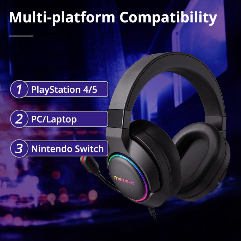 Tronsmart Sparkle Wired Gaming Headphones Headset for PS4 PS5, PC