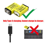 Liitokala 1100mAh 9V li-ion USB C Battery 6F22 9V Rechargeable Battery Microphone Multimeter Toys