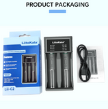 Liitokala Lii-C2 2A 2 Slot Smart Battery Charger 1.2V 3.7V 3.2V 3.85V AA AAA 18650 21700 lithium ion