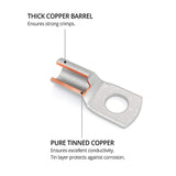 1 PC Tinned Copper Terminal lugs SC Series connector ring Solar lifepo4 SC2.5 SC4 SC150 14 to 0 AWG
