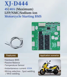 XJ-D444 4S  40A 12V 14.6V Motorcycle Starting BMS LifePO4 Battery