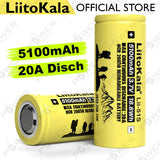 LiitoKala Lii-51S lii-52S 26650 26700 5100mAh 21A Battery 3.7V Li-ion Rechargeable Battery High discharge