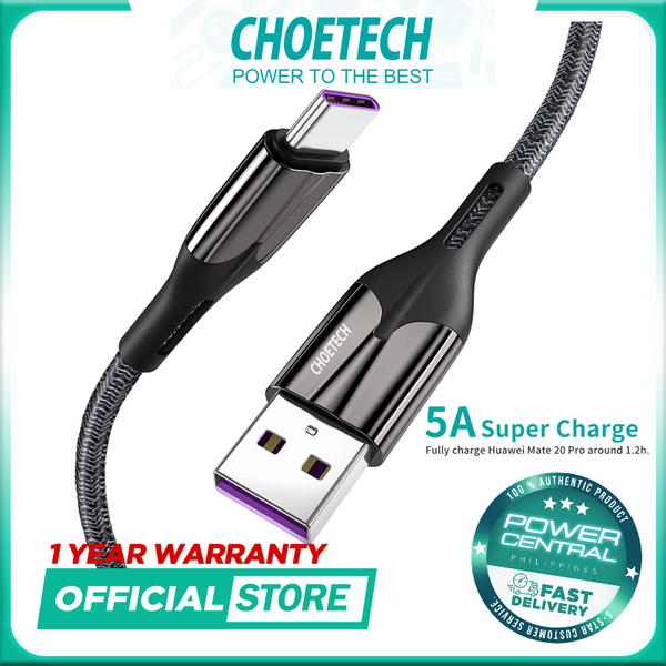 Choetech AC0013 25W Huawei Super Charge 5A USB-C to USB-A Fast Charging Data Cable (1.2M)