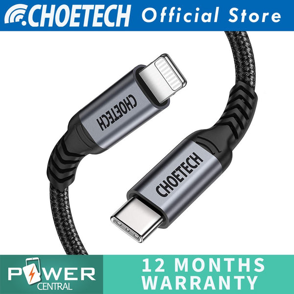CHOETECH USB C to Lightning Cable 4ft Apple MFi Certified Nylon Braided iPhone 11 X/XS/XR/XS IP0039