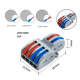 SPL Lever Nut Wire Quick Connector 32A 28 12 AWG Splicing wiring terminal block fast 1 to 2/3 2