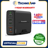 Technoamp GaN 245W 140W USB Type CPD 3.1 5 ports QC3.0 wall charger Charging Station WC5P245PD