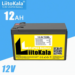 LiitoKala 12.8V 7Ah 12Ah LiFePO4 Lithium Iron Phosphate Rechargeable Battery Light, Kids Car F2