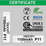 1PC Vapcell  AA 3360 AAA 1100mAh 1.2v NI MH Rechargeable Battery P11 V28 W33