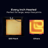 QIDI Max4 3D Printer, 390×390×340mm Large Build Volume, 65℃ Heated Chamber 370℃ nozzle