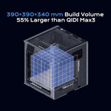 QIDI Max4 3D Printer, 390×390×340mm Large Build Volume, 65℃ Heated Chamber 370℃ nozzle