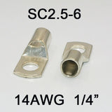1 PC Tinned Copper Terminal lugs SC Series connector ring Solar lifepo4 SC2.5 SC4 SC150 14 to 0 AWG