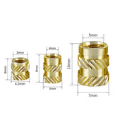 10Pcs M3 M4 M5 Brass Hot Melt Inset Nuts 3d Printer Heating Molding Copper Thread Inserts Nut