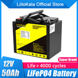 LiitoKala 12v 200ah 150ah 120ah 50ah lifepo4 Solar 12.8V battery solar battery pack Rechargeable