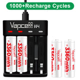 1PC Vapcell  AA 3360 AAA 1100mAh 1.2v NI MH Rechargeable Battery P11 V28 W33