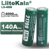 LiitoKala Lii-40H 140A discharge 3.7V 21700 4000mAh Top High-performance Rechargeable Battery for power tools