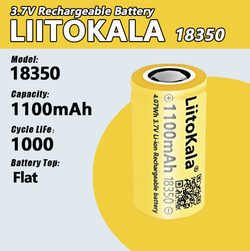 1 pc 100%  Liitokala ICR 18350 1100mAh 5A li-ion rechargeable battery Lithium ion