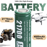 LiitoKala Lii-40H 140A discharge 3.7V 21700 4000mAh Top High-performance Rechargeable Battery for power tools