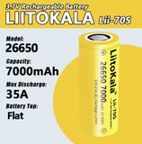 LiitoKala Lii-51S lii-52S 26650 26700 5100mAh 21A Battery 3.7V Li-ion Rechargeable Battery High discharge