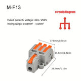 SPL Lever Nut Wire Quick Connector 32A 28 12 AWG Splicing wiring terminal block fast 1 to 2/3 2
