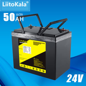 LiitoKala 24v 80ah 50ah lifepo4 Solar 25.6V battery solar battery pack Rechargeable Lithium Iron