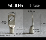 1 PC Tinned Copper Terminal lugs SC Series connector ring Solar lifepo4 SC2.5 SC4 SC150 14 to 0 AWG