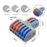 SPL Lever Nut Wire Quick Connector 32A 28 12 AWG Splicing wiring terminal block fast 1 to 2/3 2