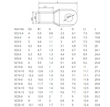1 PC Tinned Copper Terminal lugs SC Series connector ring Solar lifepo4 SC2.5 SC4 SC150 14 to 0 AWG