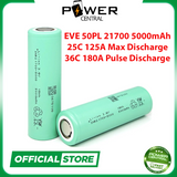 1PC EVE 50PL 40PL 21700 5000mAh 70A 180A discharge Flat top Lithium Ion Battery Grade A