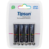 4 pcs Tipsun AA Rechargeable Batteries Ni-MH, 2600mAh High Capacity 1000 Cycle Charged Batteries