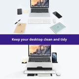 Tronsmart D07 Foldable Adjustable Laptop Riser with Phone Holders Compatible with 10 to 17-in Laptop