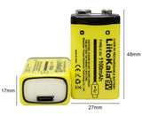 Liitokala 1100mAh 9V li-ion USB C Battery 6F22 9V Rechargeable Battery Microphone Multimeter Toys