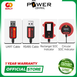 Power Central Daly Smart BMS Accessories UART RS485 to USB SOC indicator lifepo4 lithium