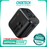 CHOETECH PD5008 PD 30W Fast Charging Travel Adapter 3 USB-A + 1 Type-C US EU AU UK Plug