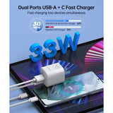 Choetech USB C PD 33W Wall Charger USB Type C Power Delivery 3.0 PPS QC PD5006