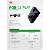 SKE Mini POE 60W 17W UPS for Router Modem DC 9V 12V Gigabit POE 24V 48V 17,600mAh LiFePO4 Battery