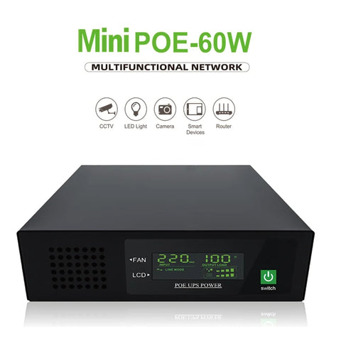 SKE Mini POE 60W 17W UPS for Router Modem DC 9V 12V Gigabit POE 24V 48 ...