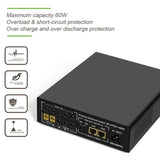 SKE Mini POE 60W 17W UPS for Router Modem DC 9V 12V Gigabit POE 24V 48V 17,600mAh LiFePO4 Battery