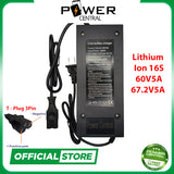 Power Central Lithium Ion Charger 72V 60V 48V 36V 24V 16V 5A 2A ebike battery Wall 20S 16S 13S