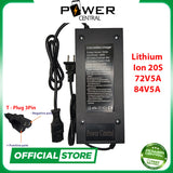 Power Central Lithium Ion Charger 72V 60V 48V 36V 24V 16V 5A 2A ebike battery Wall 20S 16S 13S