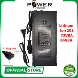 Power Central Lithium Ion Charger 72V 60V 48V 36V 24V 16V 5A 2A ebike battery Wall 20S 16S 13S