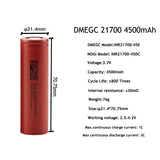 1pc DMEGC 21700 3.7v 5000mah 15A continues Rechargeable Lithium Ion Battery