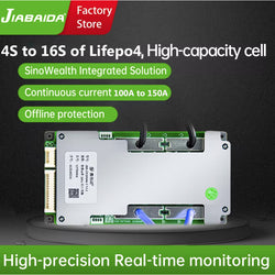 JBD BMS 12V 24V 48V 100A 150A 4s 8S 16S Lifepo4 Prismatic Battery management system