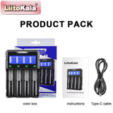 Liitokala Lii-K 1A 4 Slot Smart Battery Charger 1.2V 3.7V Power Bank AA AAA 18650 21700 lithium ion
