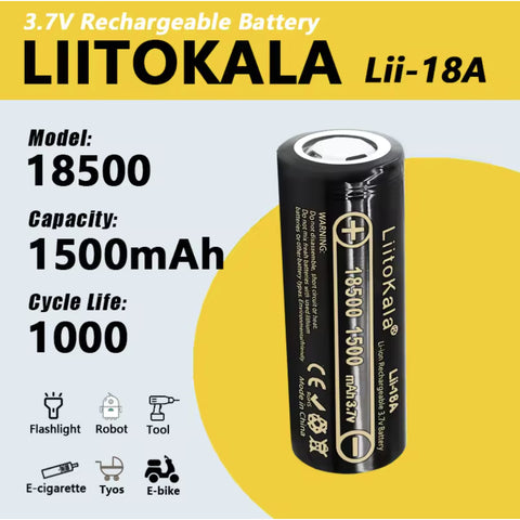Liitokala 18500 16340 14500 1500mAh Lithium ion Battery Rechargeable lii-14A lii-16A lii-18A