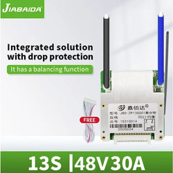 JBD BMS 13S 48V 30A Li ion Lithium Battery PCB Balance and NTC Temperature Sensor Compact