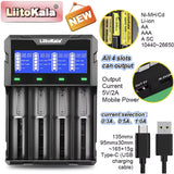 Liitokala Lii-K 1A 4 Slot Smart Battery Charger 1.2V 3.7V Power Bank AA AAA 18650 21700 lithium ion