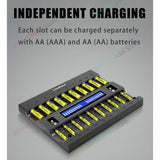 LiitoKala Lii-ND20 20 Slot AA AAA 1.2V LCD Smart Battery Charger  Multiple Protection