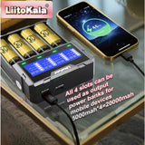 Liitokala Lii-K 1A 4 Slot Smart Battery Charger 1.2V 3.7V Power Bank AA AAA 18650 21700 lithium ion