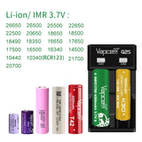 Vapcell Q1 Q2S Lithium ion Battery Charger 1 & 2 Slot 18650 21700 22650 25500 26650 Li-Ion